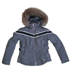 Goldwin Ski Vintage W/B Check Ski Hooded Jacket Women Sz 6